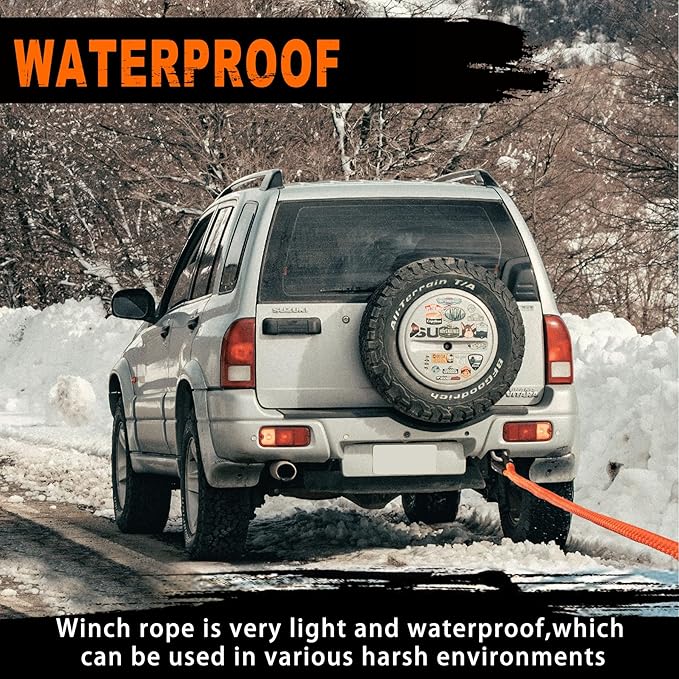 METOWARE Kinetic Recovery Rope (1’’ x 20ft) 35,000 LBS Offroad Tow Kit with 1/2inch x 22 Inch Soft Shackles, Heavy Duty Towing Rope Kit for UTV, ATV, Truck, Car