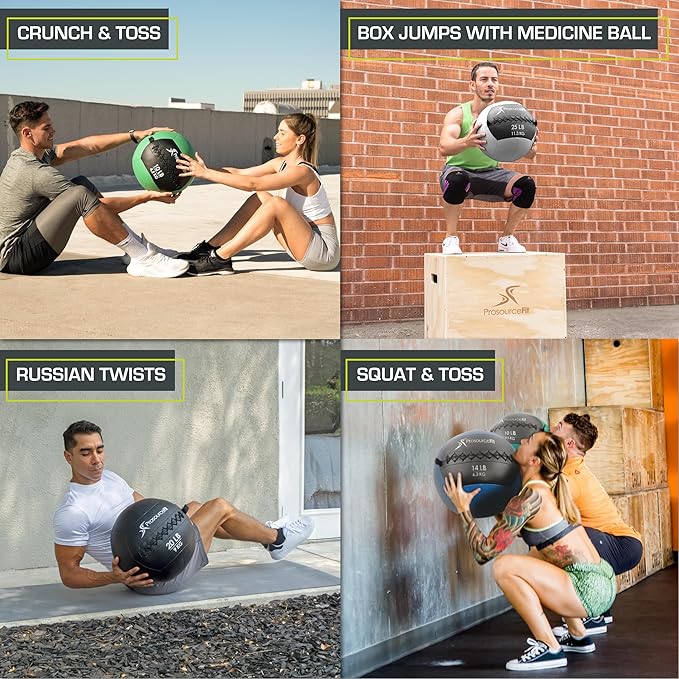 ProsourceFit Soft Medicine Balls, Wall Balls and Full Body Dynamic Exercises