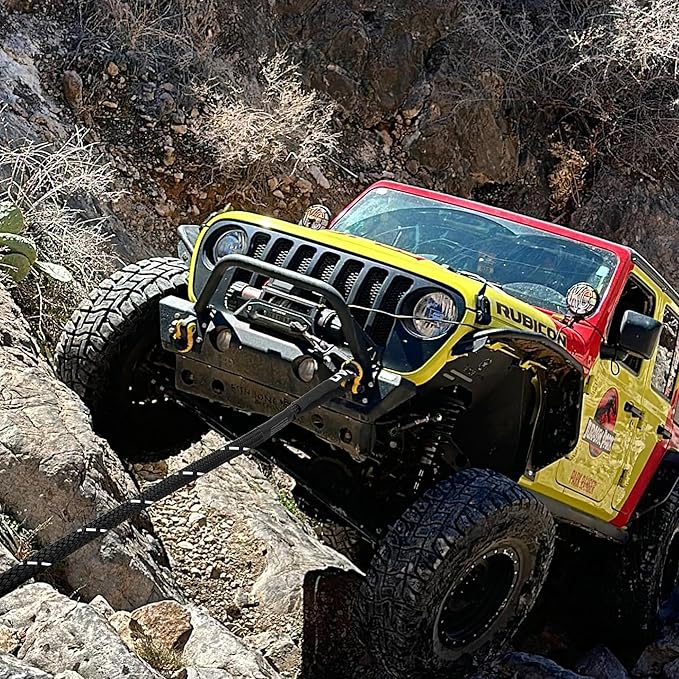 OPENROAD Kinetic Recovery Tow Rope, 4800 LBS (1in x 30ft with Soft Shackle) Extreme Duty 35% Elasticity Energy Offroad Snatch Strap, Vehicle Recovery Kit for Jeep Car Truck ATV UTV SUV