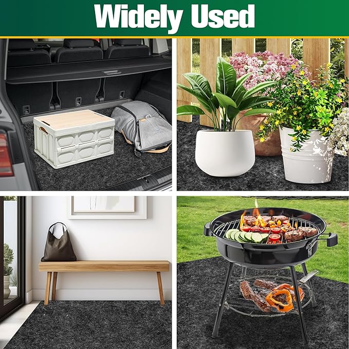 ToLanbbt 2 Pack Garage Floor Mat 60" x 36" - Oil Spill Mat for Under Car Driveway Oil Drip Pad with 8P Tapes, Waterproof Backing, Leak Absorbent, Reusable, Washable, Protect Garage Floor (Dark Gray)