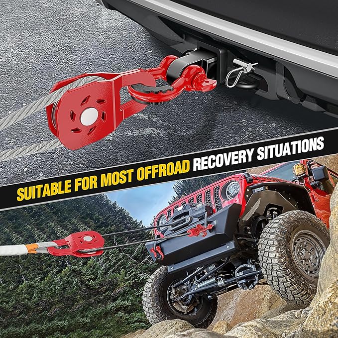 Nilight 10 Ton Winch Snatch Block Towing Pulley Blocks 22,000 LBS Capacity, Heavy Duty Off-Road Recovery Accessory for Synthetic Rope or Steel Cable, Universal Tackle Block for Truck, Tractor, ATV&UTV