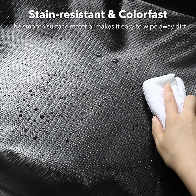 HBN RV Awning Fabric Replacement, 12'2" Fabric Length for 13' Awning, Heavy-Duty Vinyl, Weather Resistant, Universal Outdoor Canopy for RV, Trailer, and Motorhome Awnings - Black