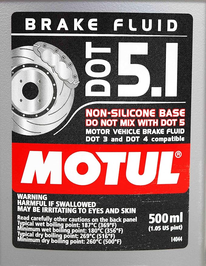 Motul (10 Pack) 100950 100% Synthetic Brake Dot 5.1 Brake Fluid 1/2 Liter or 500 ml