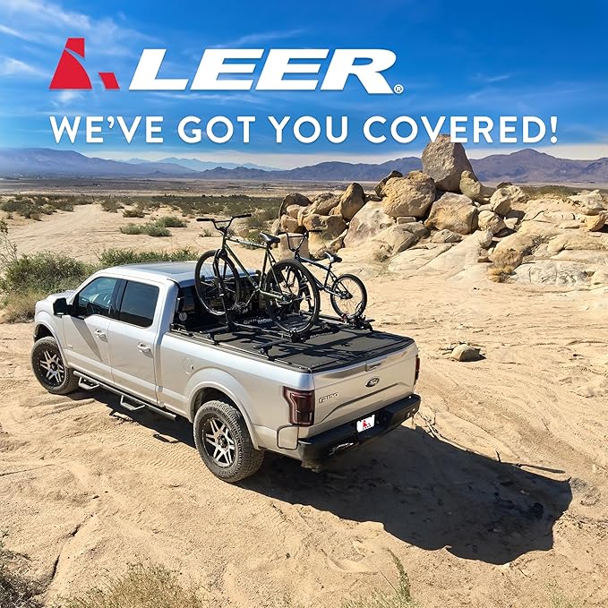 LEER HF650M Quad-Folding Truck Bed Tonneau Cover, Fits Nissan Frontier, Years 2022-2026, 6' Truck Bed, Black