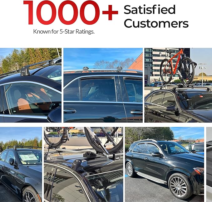 Fits BMW i4 Roof Rack Cross Bars – G26 with Factory Fixing Points, 330 lbs Capacity, Aluminum T-Slot Bars, Lockable, No-Drill Installation (Black)