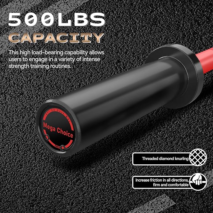 GaveeLife Olympic Barbell, 7FT/4FT Weight Bar For Weightlifting and Powerlifting 45lb, Olympic Bar for 1500lbs/700lbs/500lbs Capacity, Weight Bar Fit 2” Standard Weights