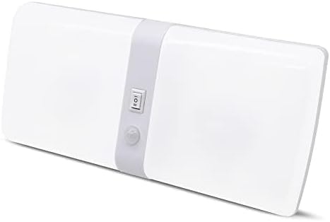 Facon Square RV Motion Sensor Light - 7W 500LM Cool White (4000K) 12V Interior Lighting, Double Dome LED Ceiling Lights for RV Bathroom Hallway Camper Boat