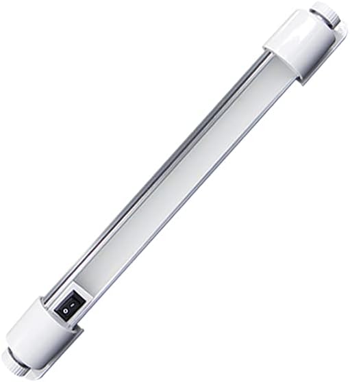 Raycharm LED Awning Light Fixture 10.2" Compact Size, 6000K Cool-White Even Diffused Beam, 180° Rotating Versatile Mounting Feet, 12V/24V DC, Integrated On/Off Rocker Switch for RV & Camper, 1-Pack