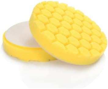 Chemical Guys BUFX_101HEX5 BUFX_101_HEX5 Hex-Logic Heavy Cutting Pad, Yellow (5.5 Inch Pad Made for 5 Inch Backing Plates), 1 Pad Included