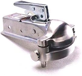 Alarmed stainless steel trailer coupler hitch lock loud alarms 120dB alarm travel camp ground camping horse shows boat marina dump trailers storage RV park locking cargo curt demco atwood stop thieves
