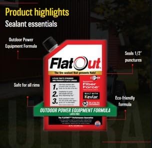 FlatOut Off Road Tire Sealant, Outdoor Power Equipment Formula, Prevents Flat Tires, Fix a Flat Tire, Seals Leaks, Contains Kevlar, 32 Ounce Bag, 2-Pack