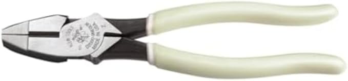 Klein Tools D20009NEGLW Side Cutter Linemans Pliers, Made in USA, Cut ACSR, Screws, Nails, Hard Wire, 9-Inch Hi-Viz Pliers