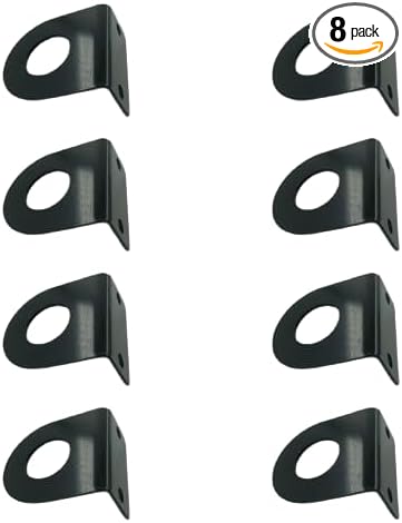 Replacement 3/4" Round Marker Light L Mounting Bracket , for 3/4" Round Light Powder Coated Trailer RV (8pack