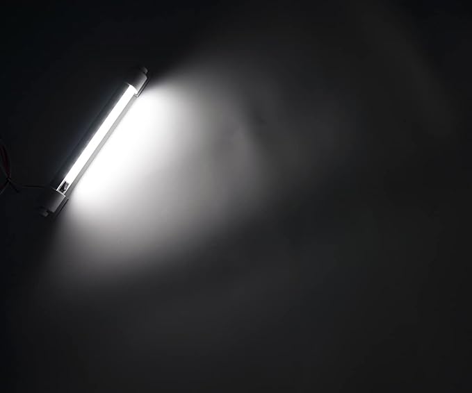 Raycharm LED Awning Light Fixture 10.2" Compact Size, 6000K Cool-White Even Diffused Beam, 180° Rotating Versatile Mounting Feet, 12V/24V DC, Integrated On/Off Rocker Switch for RV & Camper, 1-Pack