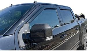 4pc Sun Rain Guards Window Visor Wind Deflector Compatible with 09-14 Nissan Murano Z51 Smoke 94077