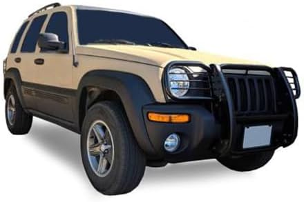 Black Horse Grille brush Bumper Guard Modular Black Compatible with 2002-2007 Jeep Liberty-17EH26MA