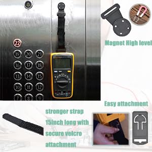 Multi Meter Magnetic Hanging Strap Multimeter Hanging Kit Accessory for Fluke Meters 2 Straps, 2 Clips and 1 Magnet Hanger