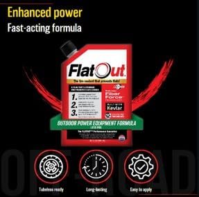 FlatOut Off Road Tire Sealant, Outdoor Power Equipment Formula, Prevents Flat Tires, Fix a Flat Tire, Seals Leaks, Contains Kevlar, 32 Ounce Bag, 2-Pack