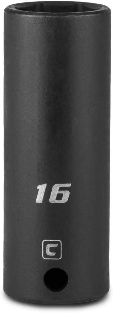 Capri Tools Deep Impact Socket, 3/8-Inch Drive, 6-Point, Metric (16 mm)