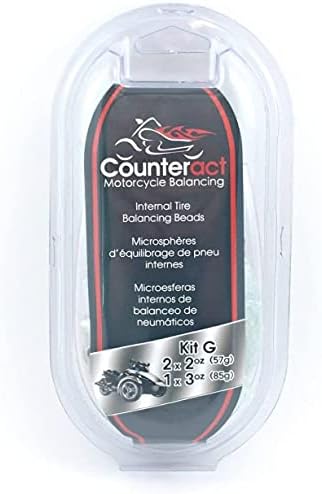 Counteract KIT-G Motorcycle Do It Yourself Tire/Wheel Balancing Beads Kit - (2) 2oz (1) 3oz Balancing Bead Applications, (3) Valve Caps and Cores, (1) Core Remover, Injector Bottle