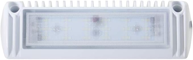 Raycharm 9" RV & Boat Exterior LED Scene Lighting Fixture, 40° Down Angle Flood Beam, 6000K Cool-White, 12V/24V DC, High Lumen Output Low Current Draw, Waterproof White Finish, 1-Pack