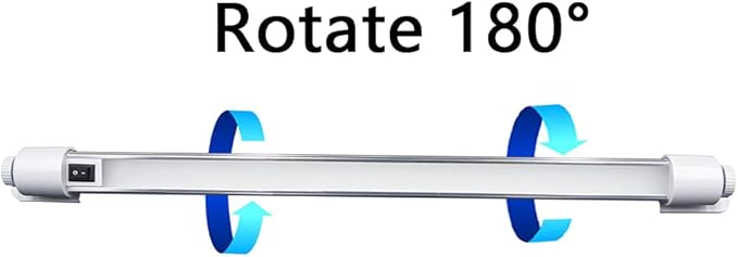 Raycharm Interior LED Ceiling Light 35.4" Compact Size, 6000K Cool-White Even Diffused Beam, 180° Rotating Versatile Mounting Feet, 12V/24V DC, Integrated On/Off Rocker Switch for RV Boat, 1-Pack