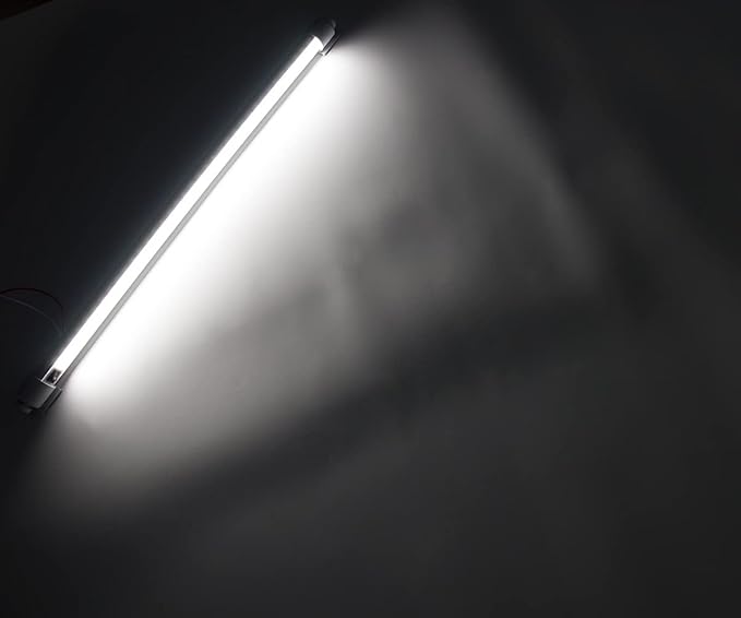 Raycharm Cabin LED Light Fixture 22.8" Slim Size Light Bar, 6000K Cool-White Even Diffused Beam, 180° Rotating Versatile Mounting Fee, 12V/24V DC, Integrated On/Off Rocker Switch for Boat, 1-Pack