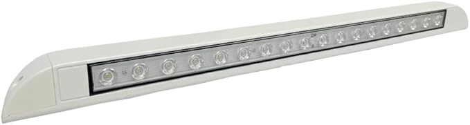 20 Inch RV LED Awning Porch Light Fixture, Down Angle Flood Beam Exterior Lights 6000K Cool White Low Current Draw 12V/24V DC, Plastic Housing White Finish, for Camper Truck Trailer, 2 Pack