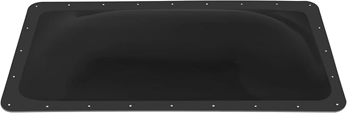 XMK 18" x 34" RV Skylight Replacement Fit 14" x 30" Skylights Openings, Camper RV Shower Skylight Cover Outer Dome for Campers Trailer Fifth Wheel Food Truck Motorhome, Impact Resistant (Black)