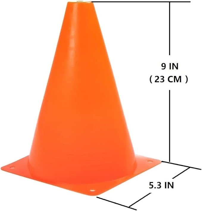 Soccer Cones (9 Inch 20 Pack), Agility Training Sport Cone with Carry Bag for Drilling Football Basketball Field Markers,