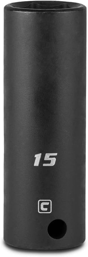 Capri Tools Deep Impact Socket, 3/8-Inch Drive, 6-Point, Metric (15 mm)