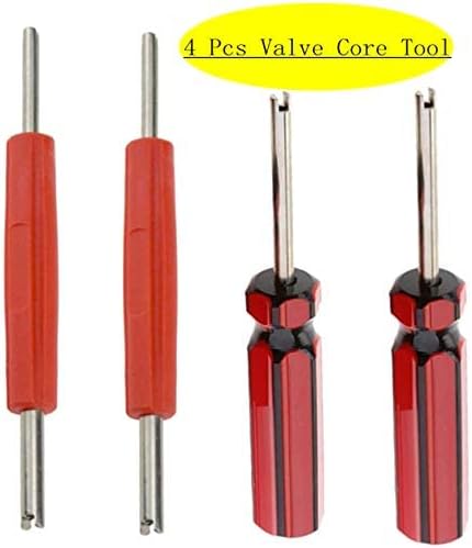 Aracey Tire Repair Tool Set - 4 x Dual Single Head Valve Core Remover and 100 Pieces Car Truck Replacement Tire Tyre Valve Stem Core Part