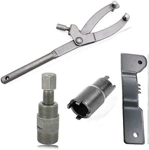 QISF 4Pcs Flywheel Variator Locking Tool Adjustable Spanner Wrench Holding Remove Tools 24mm 27mm Magneto Flywheel Puller and 20mm 24mm Clutch Lock Nut Spanner Tool