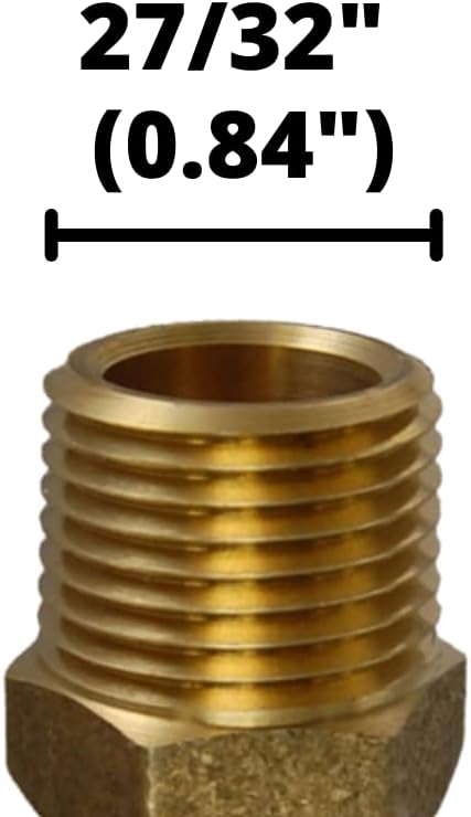 1/4" Hose x 1/2" NPTF Male Pipe Thread Brass Barb Connector Fitting | 102-0408C