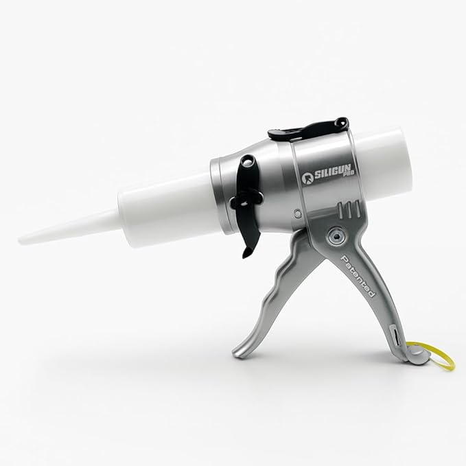 SILIGUN™ PRO Compact 24:1 Caulking Gun - No Drip Caulk Gun - Patent Design - Lightweight Aluminum Frame - Works with all 10 oz Tubes (SILIGUN PRO)