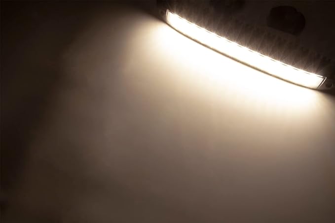 Raycharm 15.4" RV Low-Profile LED Work Light Fixture, 40° Down Angle Focused Flood Beam, 3000K Warm-White, High Light-Output Low Ampere, Aluminum Housing Black Finish, 12V/24V, 1-Pack