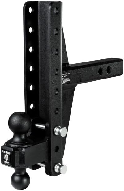 BulletProof Hitches - 2.0" Adjustable Heavy Duty Trailer Hitch (22,000 lb. Rating) - Offset 4" and 6" Drop/Rise Trailer Hitch with 2" & 2-5/16" Dual Ball Powder Coat, Solid Steel, Corrosion-Resistant