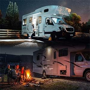SKTYANTS 13" Exterior LED Flood Lighting Fixture, led rv Light Exterior Lights, 6000K Super Bright, 12V/24V DC, High Lumen Output Low Current Draw, IP 67 Waterproof for RV Boat