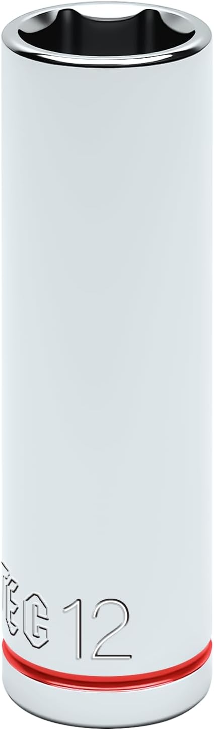 6-Point Deep Impact Socket, 3/8-Inch Drive 12mm inch Socket, CR-V Drive Socket for Auto Repairing and Household