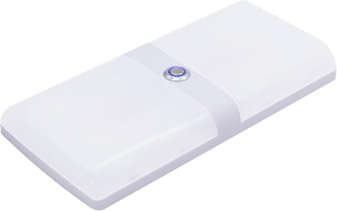 Facon LED 12V RV Interior Lights with Touch Dimmable Switch, Double Dome Light 12W 1000LM, 3Colors: 3000K/3500K/4000K, 12Volts LED Ceiling Light for RV, Camper, Caravan, Trailer, 5th Wheel, Boat