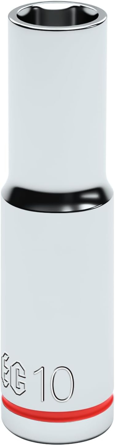 6-Point Deep Impact Socket, 3/8-Inch Drive 10mm Socket, CR-V Drive Socket for Auto Repairing and Household