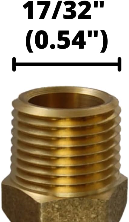 1/4" Hose x 1/4" NPTF Male Pipe Thread Brass Barb Connector Fitting (5-PACK) | 102-0404C