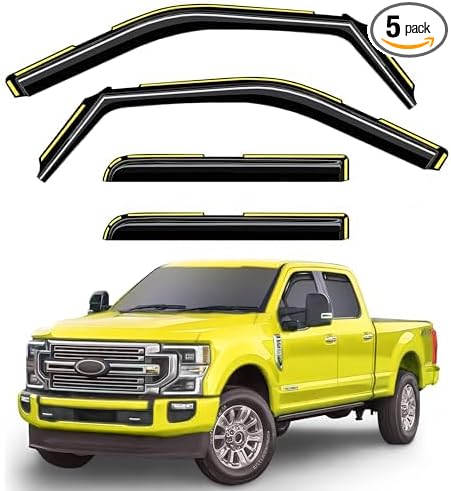 in-Channel Window Rain Guards Fit for Truck F150 2021-2026 SuperCrew Extra Truck Rain Guard Durable Window Deflectors Vent Visors Vent Shades Window Visor Exterior Car Accessories - 4 pcs