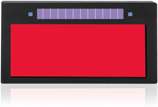 NEXFR 2x4 R-Series Fix Shade Auto Darkening Welding Lens R682 Solar Powered with 2 Pcs Polycarbonate Clear Protective Lenses for Pancake & Pipeliner Welding Hood (Red, Shade 11)