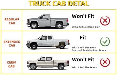 Window Visor Rain Guards Compatible with 1988-2000 Chevy GMC C10 C1500 C2500 C3500 K1500 K2500 K3500 Pickup Extended Cab Wind Deflector Vent Visors for Trucks Accessories Tape-On 4 Pieces