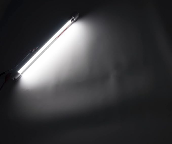 Raycharm LED Porch Light Fixture 16.5" Slim Size, 6000K Cool-White Even Diffused Beam, 180° Rotating Versatile Mounting Feet, 12V/24V DC, Integrated On/Off Rocker Switch for RV Trailer, 1-Pack