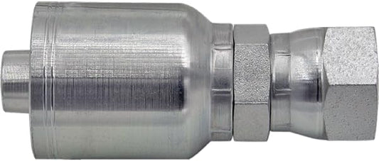 1/2" Hose x 3/8" ORFS Female Swivel Hydraulic Hose Ends Crimp Fitting Compatible with Parker 43-Series | FFX-08-06-43