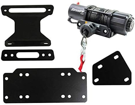 SuperATV Black Ops 4500 lb Winch with Winch Mounting Plate Compatible with Yamaha Viking/EPS/VI (See Fitment) | Complete Yamaha Viking Winch Kit Ready for Install