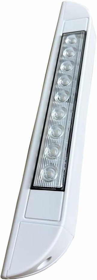 10 inch RV LED Awning Porch Light Fixture, 6000K Cool White High Lumen Output Low Current Draw 12V/24V DC, Down Angle Beam,Plastic Housing White Finish, for Camper Truck Trailer, 2 Pack