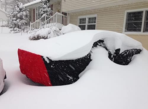 C6 Corvette Car Cover - Custom Fit Outdoor/Indoor Protection Ultraguard Plus 300 Denier Water Resistant for 2005-2013 C6, Z06, ZR1, Grand Sport Corvettes (Red/Black)